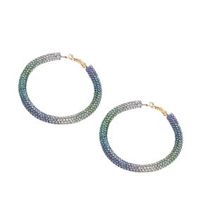 SOHI Women's Blue Crystal Hoop Earrings