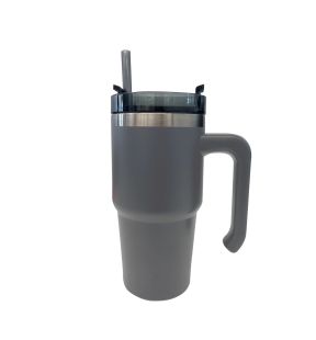 JS Gourmet - Double-Wall Insulated Stainless Steel Travel Mug, 600ml Capacity, Grey