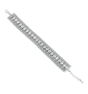 SOHI Women's Silver Statement Tennis Bracelet