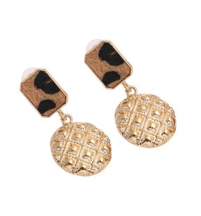 SOHI Women's Gold Geometric Drop Earrings