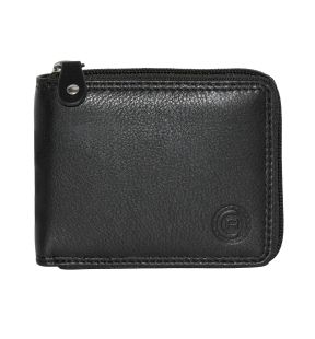 Men's Leather Zip Around Billfold Wallet