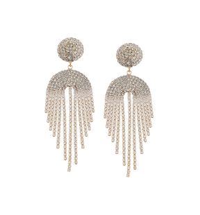 SOHI Women's Silver Bling Drop Earrings