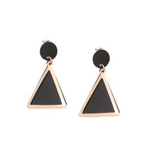 SOHI Women's Black Contrast Drop Earrings