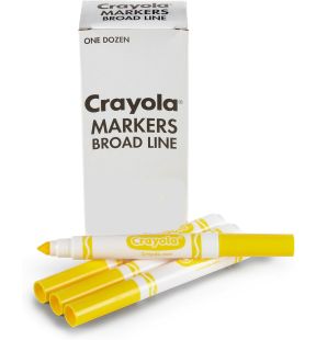 Crayola Markers Broad Line Washable 12-Count Yellow Arts & Crafts