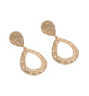 SOHI Women's Gold Dented Drop Earrings