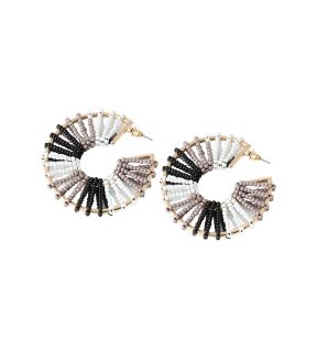 SOHI Women's Beaded Hoop Earrings