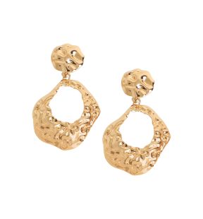 SOHI Women's Gold Dented Drop Earrings