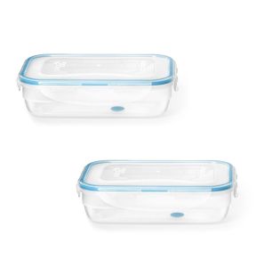 LocknLock - Set of 2 EasyMatch Plastic Containers, Airtight and Leakproof, 850mL Capacity, Blue