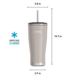 ICON Series by THERMOS Stainless Steel Cold Tumbler with Straw, 24 Ounce, Sandstone