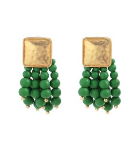 SOHI Women Green Drop Earrings