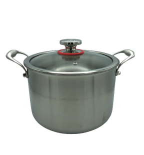 Targu Hybrid Stock Pot: 24cm with glass lid | BC-HW24SPG