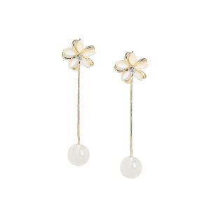 SOHI Women White Drop Earrings