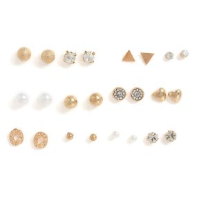 SOHI Women Golden Stud Earrings