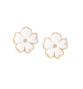 SOHI Women's White Flower Stud Earrings