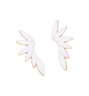 SOHI Women White Drop Earrings