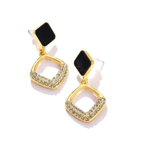 SOHI Women Black Drop Earrings