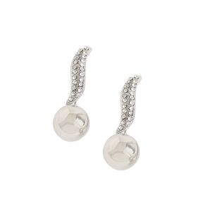 SOHI Women's Silver Minimal Drop Earrings