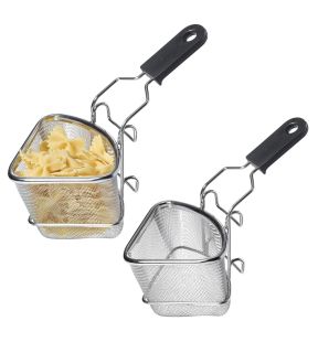 Starfrit - Set of 2 Large Stainless Steel Fondue Cooking Baskets, 400ml Capacity