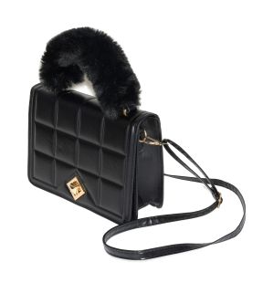 Ladies Handbag with Faux Fur Handle