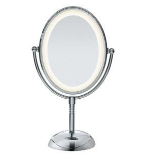 Conair TGBE51LEDC - Bilateral Freestanding Mirror, 7x and 1x Magnification, Soft Lighting, Chrome Finish