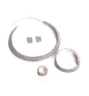 SOHI Women Silver Coloured Jewellery Set