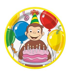 Curious George 9 Inch Dinner Plates [8 per Pack]