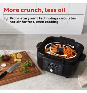 Instant Pot Indoor Grill & Air Fryer: 6-in-1 functions: grill, air fry, bake, broil, roast, dehydrate | 140-8001-01