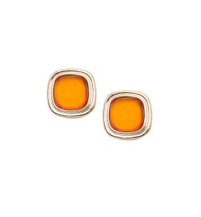 SOHI Women Orange Stud Earrings