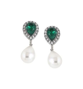 SOHI Women Green Drop Earrings