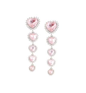 SOHI Women's Pink Heart Drop Earrings