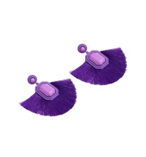 SOHI Women Purple Drop Earrings