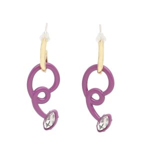 SOHI Women's Purple Abstract Drop Earrings