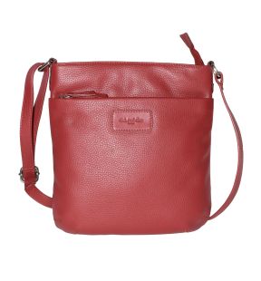 Ladies Leather Top Zipper Crossbody Bag