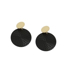 SOHI Women's Black Contrast Drop Earrings