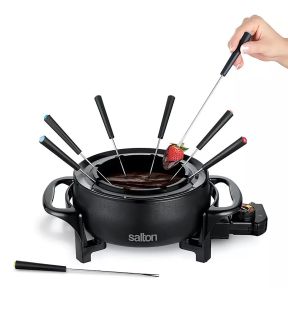 Salton Electric Fondue Set with 2.8 Liter Non-Stick Bowl 1000W Black