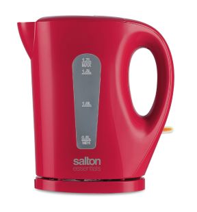 Salton Essentials EJK1821R - Cordless Electric Kettle, 1.7 Liter Capacity, Red