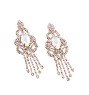 SOHI Women's Silver Bling Drop Earrings