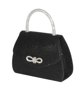 Evening Bag with Glitter Handle and Bow