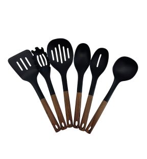 JS Gourmet - 6 Piece Kitchen Utensil Set, Heat Resistant, Bamboo