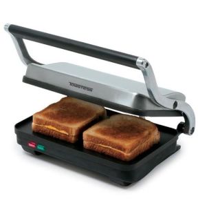 Toastess TSG710 - Sandwich Grill with Non-Stick Cooking Plate, 1000 Watts, Stainless Steel