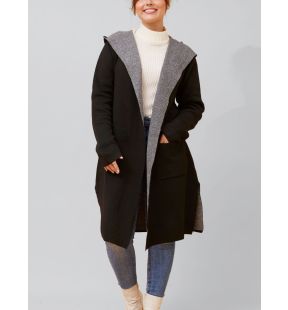 Nora Hooded Open Front Knit Cardigan