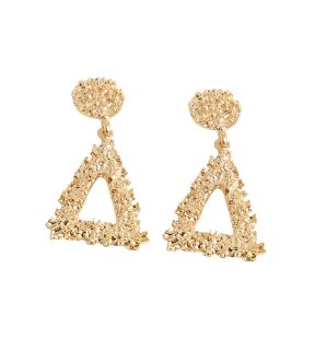 SOHI Women's Gold Corroded Drop Earrings