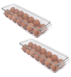 Jessar - Set of 2 Egg Storage Organizers, Capacity 12, 37 X 11 X 7.5cm