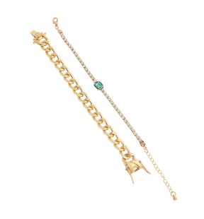 SOHI Women's Bling Chainlink Multi-Layered Bracelet