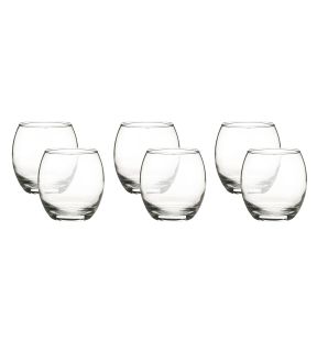 LAV - Set of 6 Empire Glasses, 385mL Capacity, Dishwasher Safe