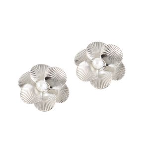 SOHI Women Silver Coloured Stud Earrings