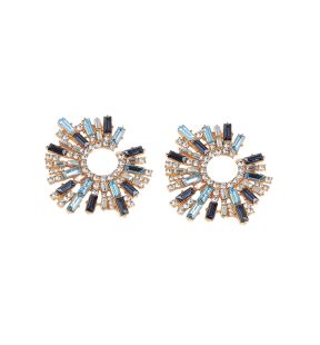 SOHI Women's Blue Crystal Stud Earrings