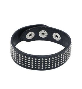 SOHI Women's Black Studded Leather Bracelet