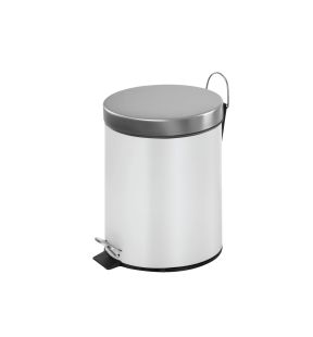 Jessar - Stainless Steel Pedal Bin with Lid, 3 Litre Capacity, White