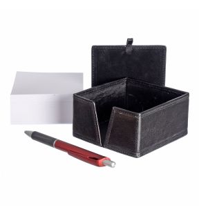 Leather Memo Holder Box